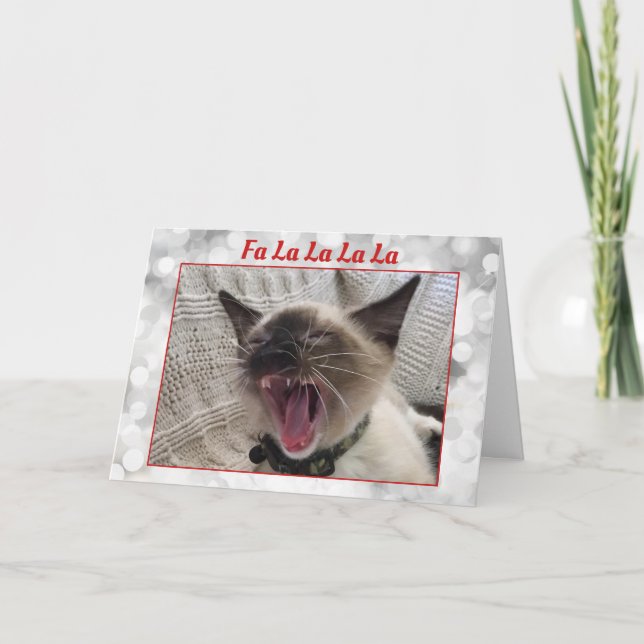 Rolig sång singalesisk kattunge foto jul helgkort (Framsida)