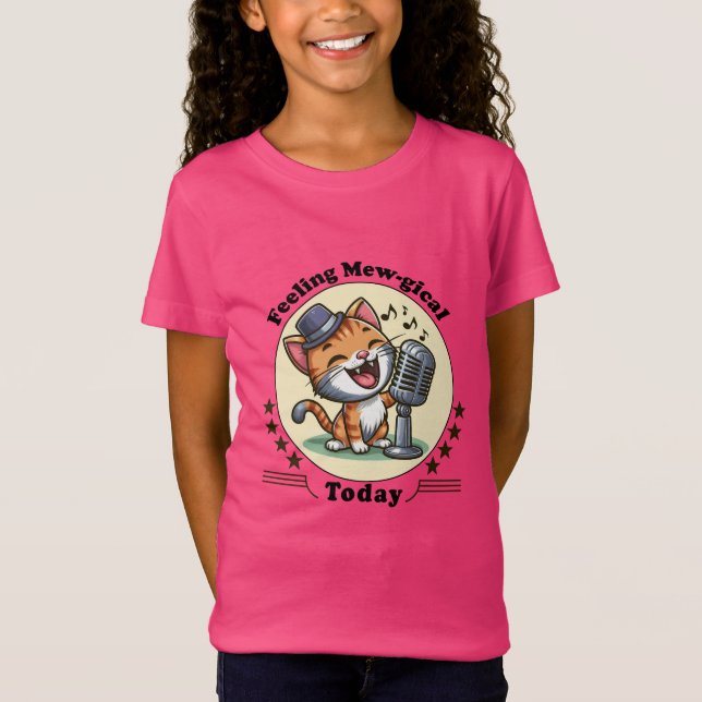 rolig sångande katt t shirt (Framsida)