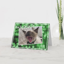 Rolig sångande siamesisk kattunge foto jul helgkort