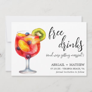Rolig Sangria Cocktaildryck Foto Bröllop Spara Datumet