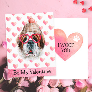 Rolig Sankt Bernhard Jag Voffar Dig Hund Valentine Julkort