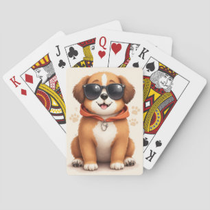 Rolig Sankt Bernhard Kawaii Hund Casinokort