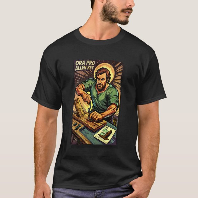 Rolig Sankt Josef Katolsk Far Och Arbetare T Shirt (Framsida)