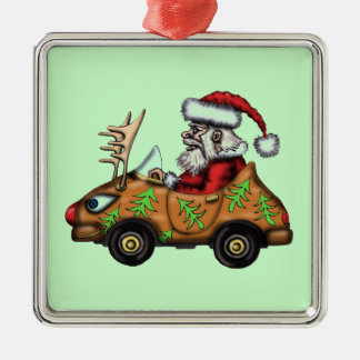 Rolig Santa chaufför på prydnad för Rudolph Julgransprydnad Metall