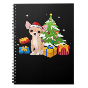 Rolig Santa Chihuahua Hund Julgran Present Julklap Anteckningsbok