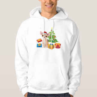 Rolig Santa Chihuahua Hund Julgran Present Xma Hoodie
