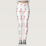 Rolig Santa för moderiktig flamingojul hatt Leggings<br><div class="desc">Roliga leggins som presenterar en rosa flamingo som klär upp Santa hattmönster.</div>