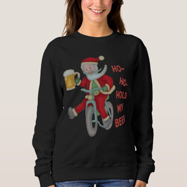 Rolig Santa håll min fula jultröja för öl T Shirt (Framsida)