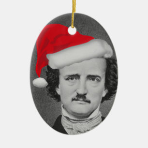 Rolig Santa hattEdgar A. Poe Jul prydnad Julgransprydnad Keramik