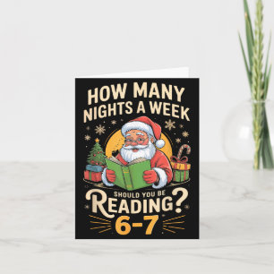Rolig Santa Läsning 67 Meme Tee Jul Lärar- Kort