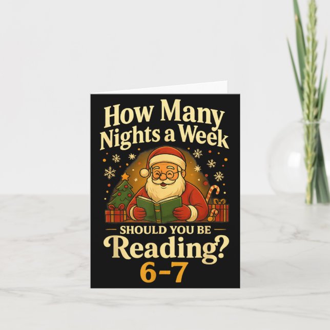 Rolig Santa Läsning 67 Meme Tee Jul Lärar- Kort (Framsida)