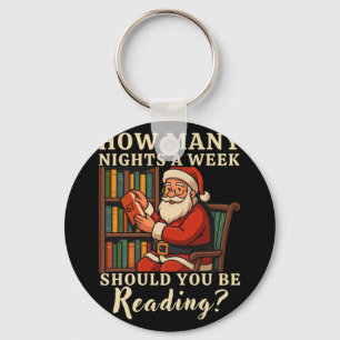 Rolig Santa Läsning 67 Meme Tee Jul Lärar- Nyckelring