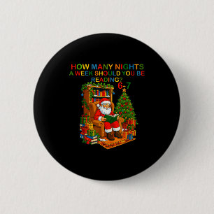 Rolig Santa Läsning 67 Meme Tee Jul Läraren Knapp