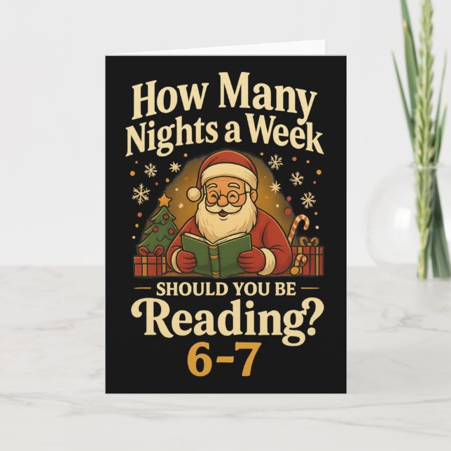 Rolig Santa Läsning 67 Meme Tee Jul Läraren  Kort (Framsida)
