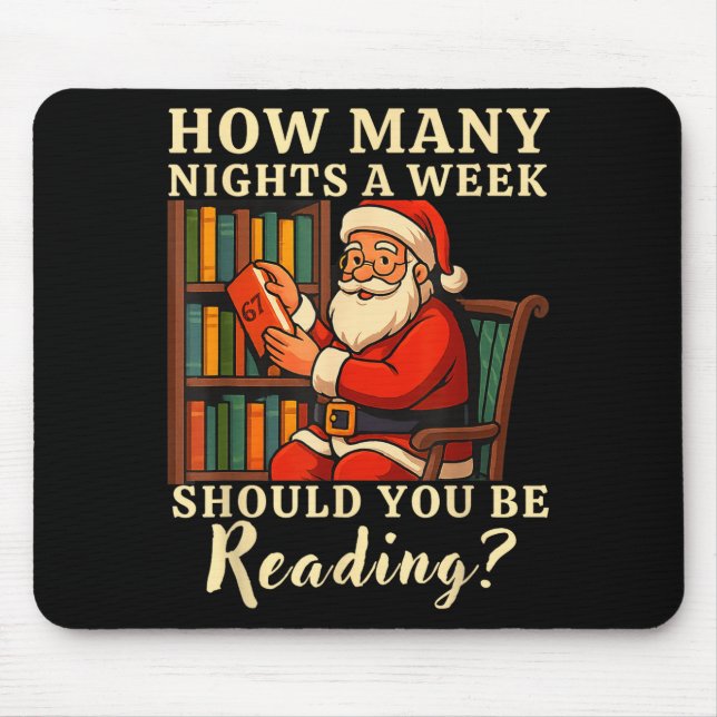 Rolig Santa Läsning 67 Meme Tee Jul Lärares  Musmatta (Framsidan)
