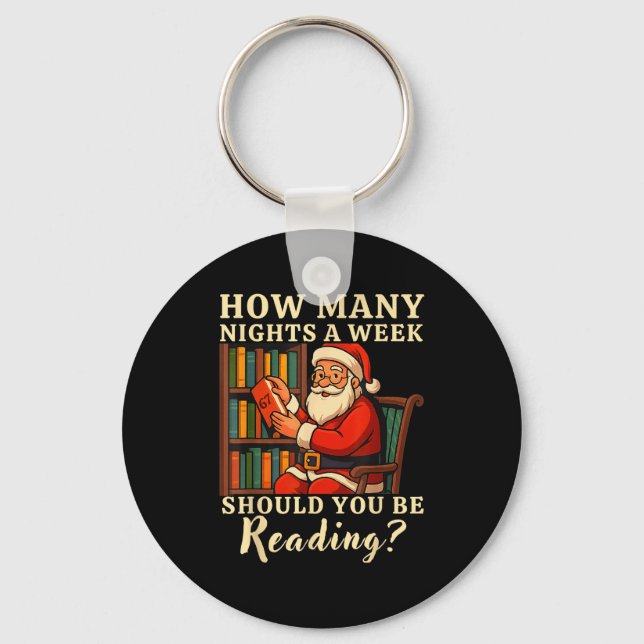 Rolig Santa Läsning 67 Meme Tee Jul Lärares  Nyckelring (Framsida)