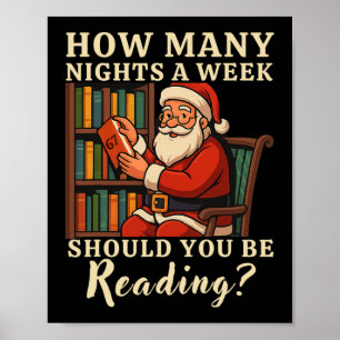Rolig Santa Läsning 67 Meme Tee Jul Lärares Poster