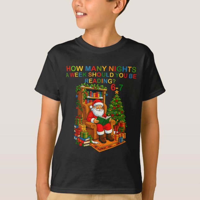 Rolig Santa Läsning 67 Meme Tee Jul Lärarpresent  (Framsida)