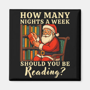 Rolig Santa Läsning 67 Meme Tee Jul Lärarpresent Magnet