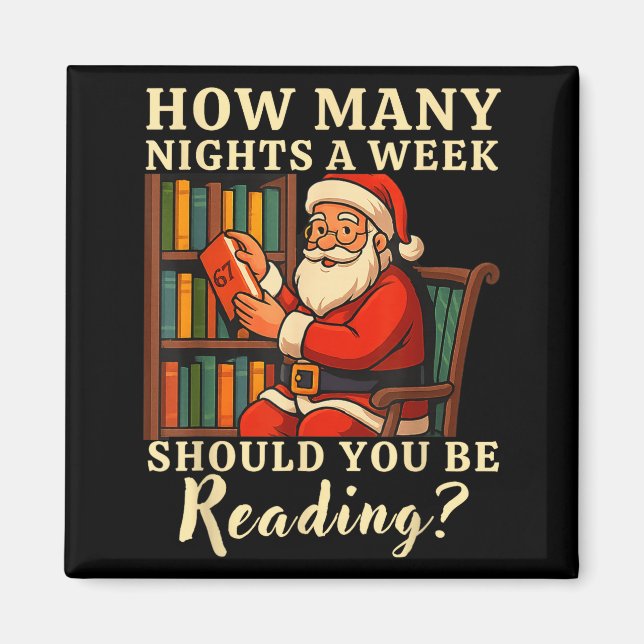 Rolig Santa Läsning 67 Meme Tee Jul Lärarpresent  Magnet (Framsidan)