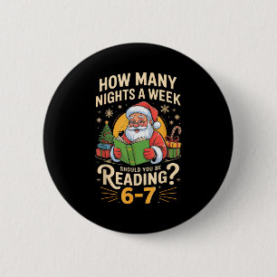 Rolig Santa Läsning 67 Meme Tee Jul LärarT-shirt  Knapp