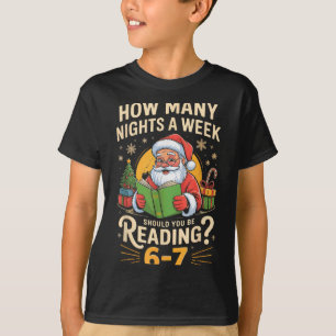 Rolig Santa Läsning 67 Meme Tee Jul LärarTjej