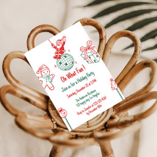 Rolig Santa & Pepparkakor Julfest Inbjudningar