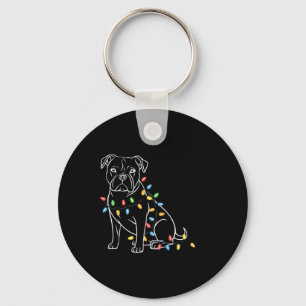 Rolig Santa Pitbull Julbelysning Pitbull Hund L Nyckelring