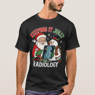 Rolig Santa-röntgen snöman jul T Shirt