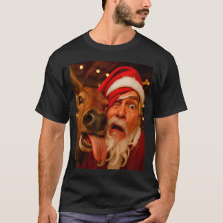 Rolig Santa Selfie Renar Män Kvinnor Barn Jul T Shirt