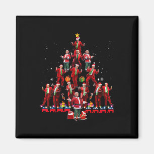 Rolig Santa Trump Dans Träd Jul Pyjamas Xmas Magnet