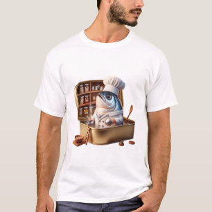 Rolig Sardin Chef Kokar Inuti Konservburk Konst T Shirt