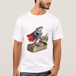 Rolig Sardin Superhjälte Serietidning Ocean Helt K T Shirt