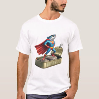 Rolig Sardin Superhjälte Serietidning Ocean Helt K T Shirt