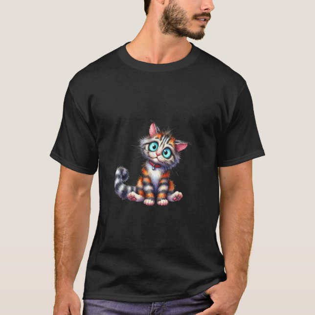 rolig sarkastisk katt ironisk design t shirt (Framsida)