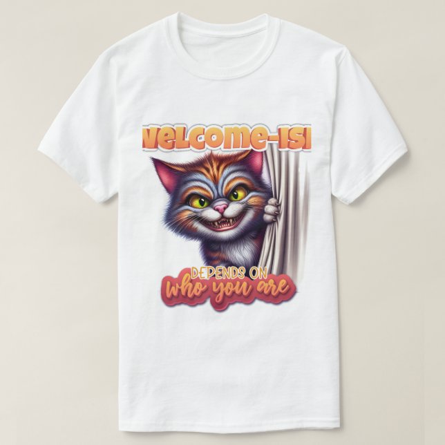 Rolig Sarksast kattcitat Sublimationsdesign  T Shirt (Design framsida)