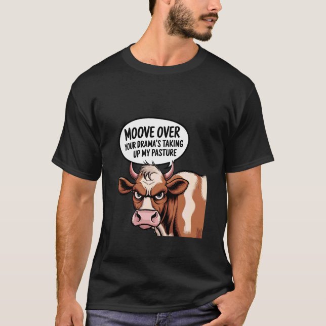 Rolig Sarksastisk Djur Ironisk Ko Design T Shirt (Framsida)