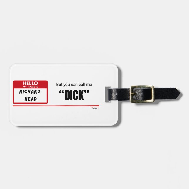 Rolig Sarksastisk — Hej Mitt Namn Är Richard Head Bagagebricka (Horisontell Framsida)
