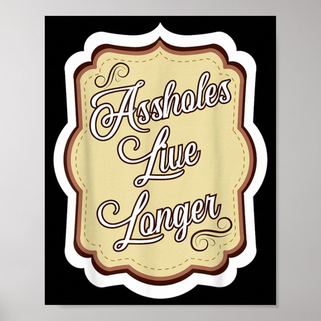 Rolig Sarksastisk Humor Sarcasm Citat Hål Leve Poster (Framsidan)