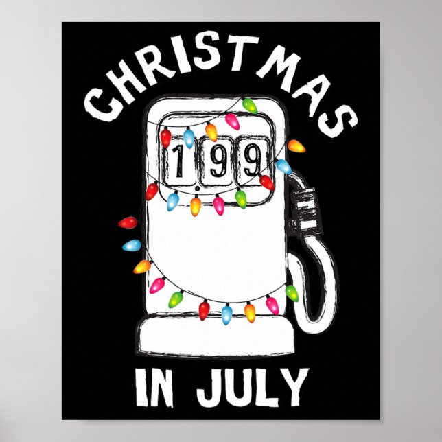 Rolig Sarksastisk Jul I Juli Bränslepump Gas Pu Poster (Framsidan)