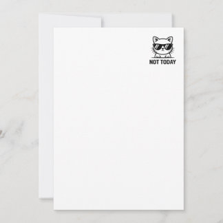 Rolig Sarksastisk Katt Inte Idag Minimalistisk Des Julkort