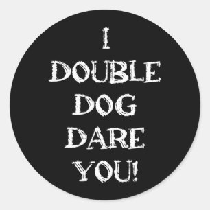 Rolig Sarksastisk Vuxen Humor Dubbel Hund Dristigh Runt Klistermärke
