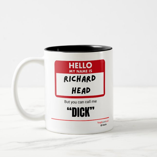 Rolig Sarksatisk — Hej Mitt Namn Är Richard Head Två-Tonad Mugg (Vänster)