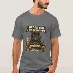 Rolig Sarksatisk Katt Jag Hörde Du Introvert T Shirt