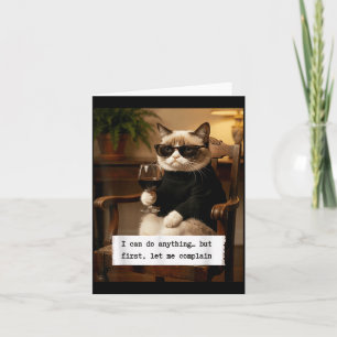 Rolig Sarksatisk Kattcitat Kan Klaga Humor Kort