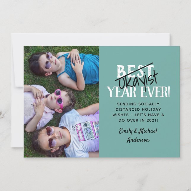 Rolig Sarksatisk Modern Helgmall FOTO Julkort (Framsida)