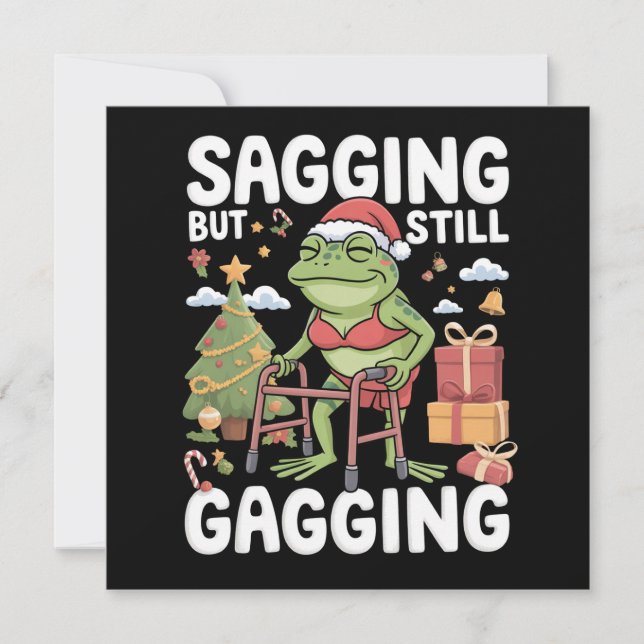 Rolig SarksatiskJul Sjunkande Men Fortfarande Gagg Julkort (Framsida)