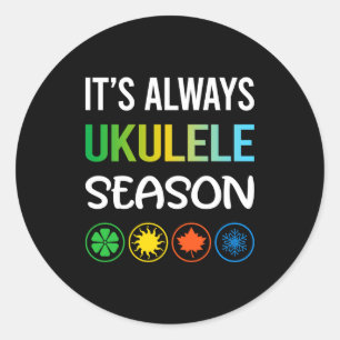 Rolig säsong Ukulele  Runt Klistermärke