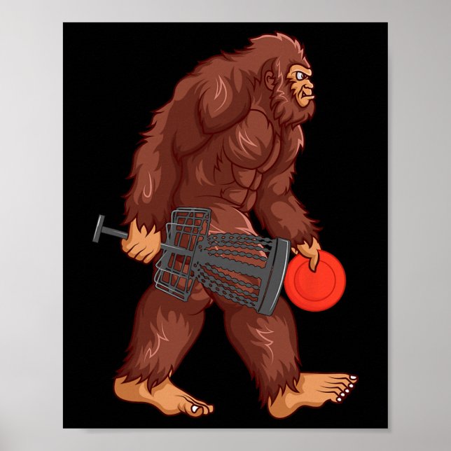 Rolig Sasquatch-älskare Disc Golf-gåva Bigfoot Dis Poster (Framsidan)