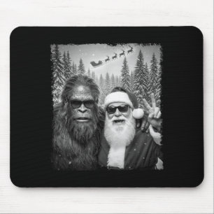 Rolig Sasquatch-meme Cool selfie med Santa Christ Musmatta